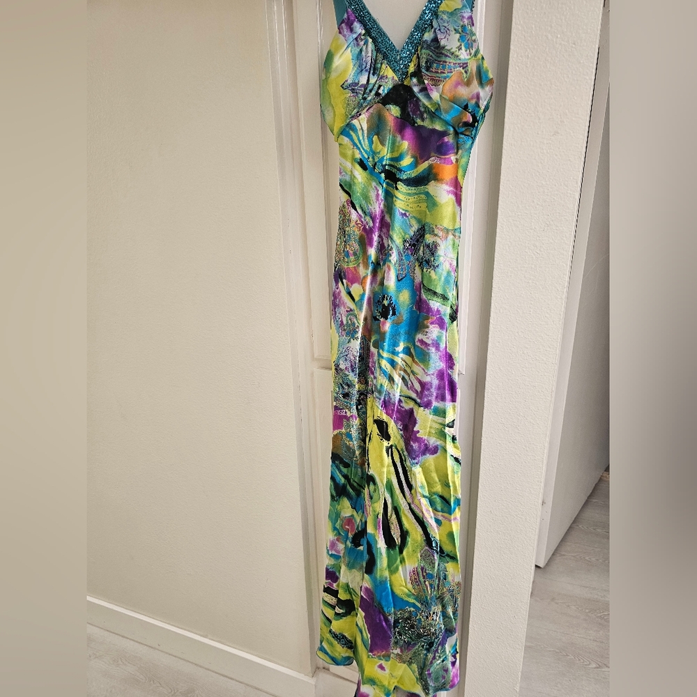 Speechless Blue and Multicolor Dress